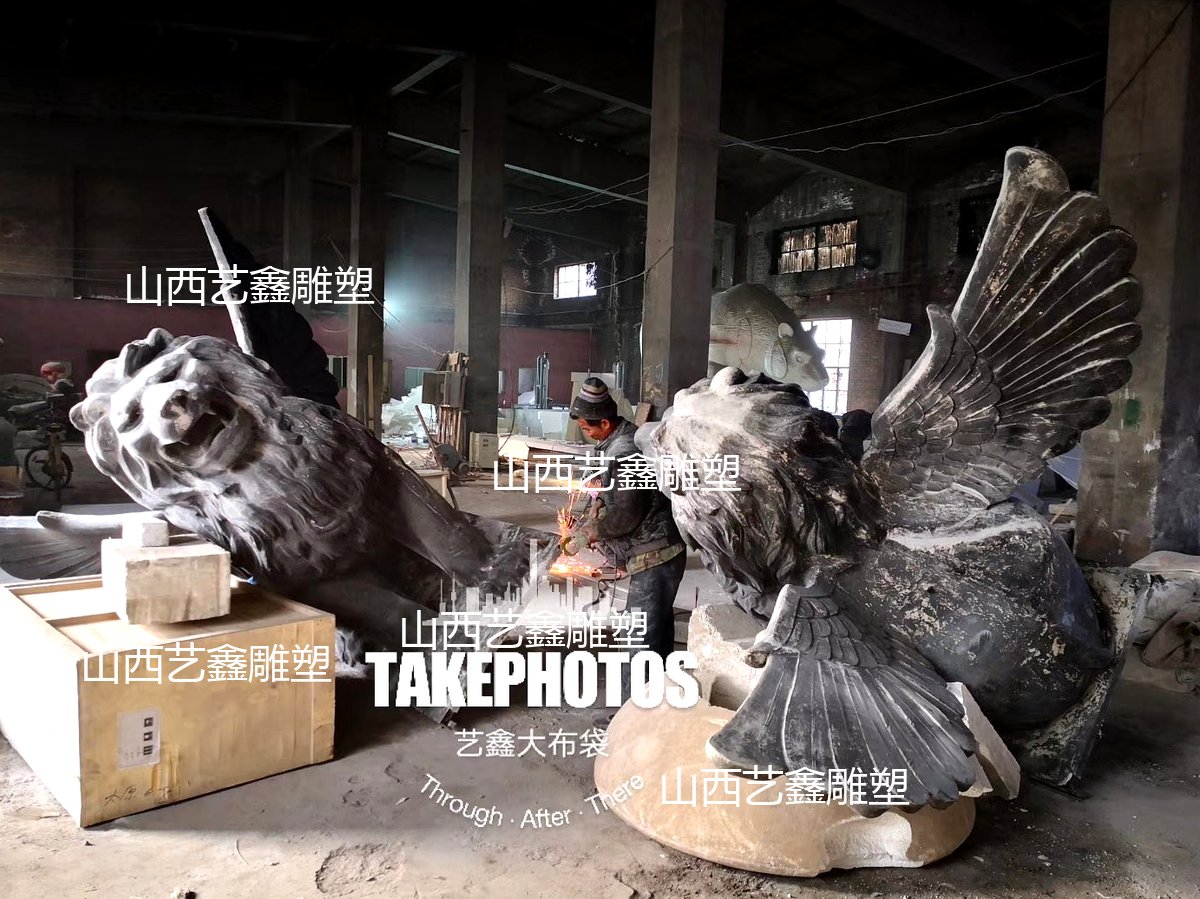门厅狮子雕塑 飞狮看门狮