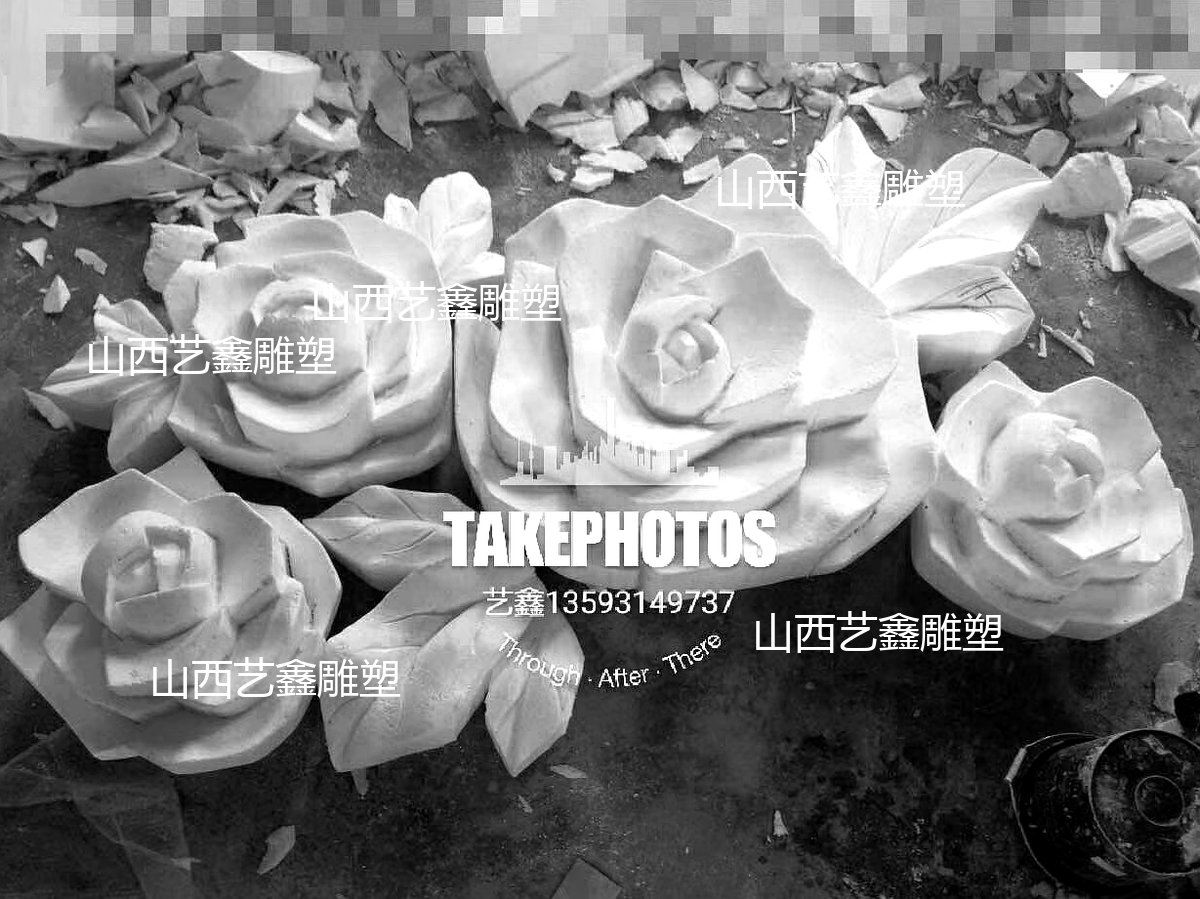 泡沫玫瑰花雕塑 大型仿真花
