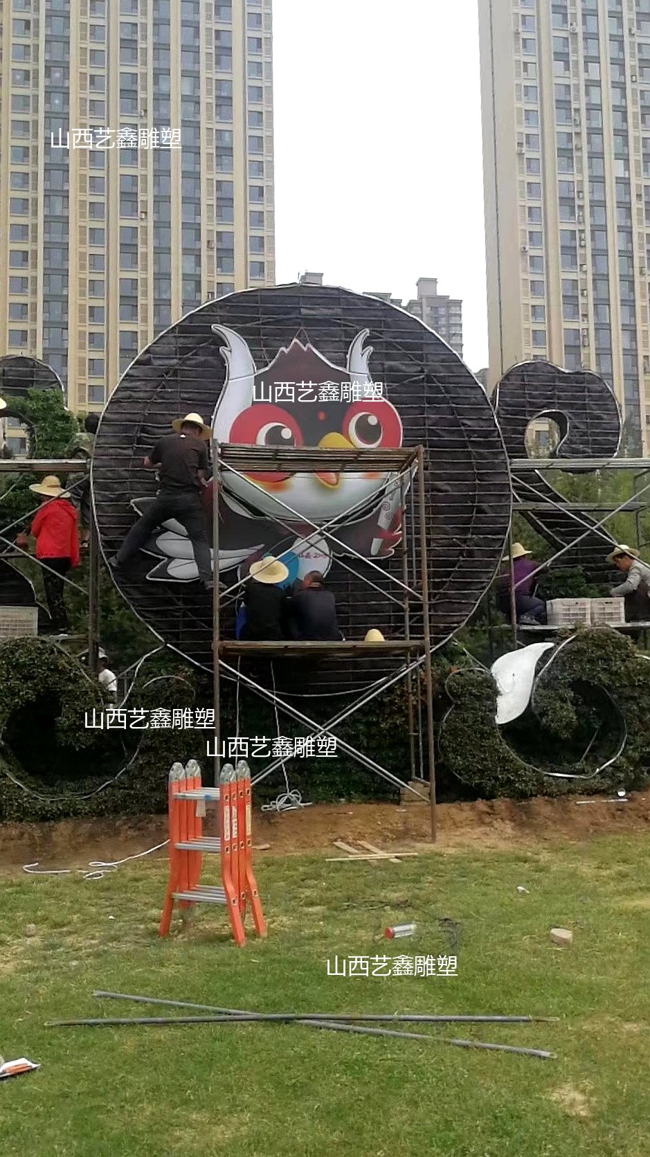 绿雕造景 植物雕塑立体花坛